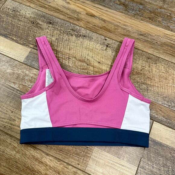 NIKE Magenta Pink Navy White Multi Activewear Medium Women's Sports Bra - Picture 2 of 3